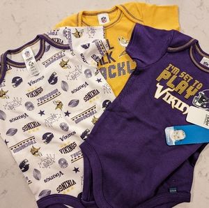 NWT 6-12 mo Viking Onsie Set of 3